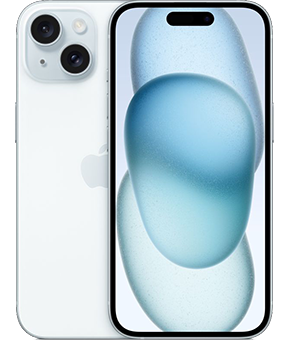 apple iphone 15 blau vorne