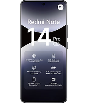 xiaomi redmi note 14 pro midnight black vorne